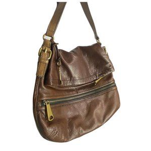 Fossil foldover shoulder bag zip pocket